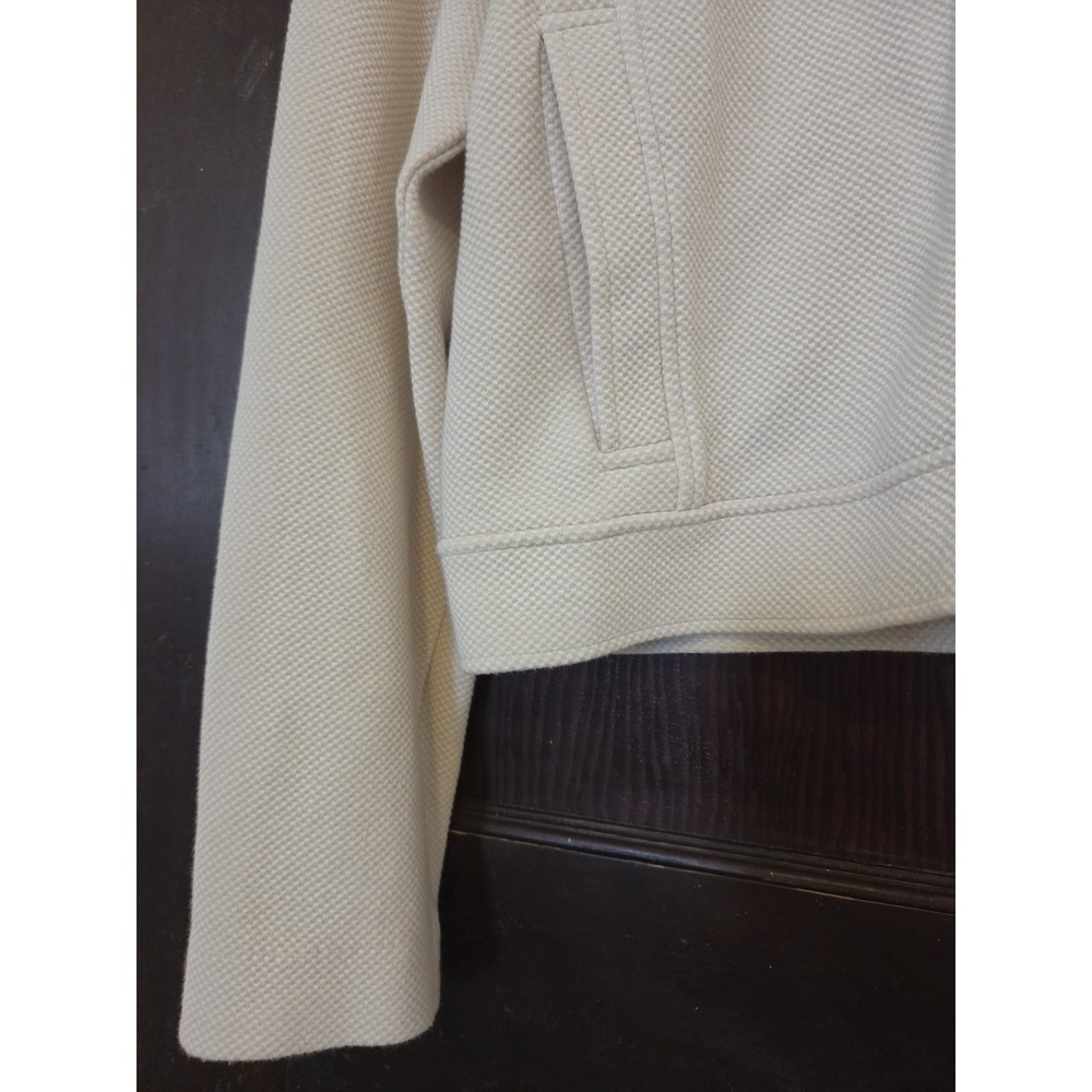 Banana Republic Textured Cotton Knit Moto Bomber Jacket Full Zip Women L EUC - Picture 7 of 11